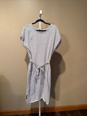 GAP T-shirt Striped Midi Dress with belt and pockets